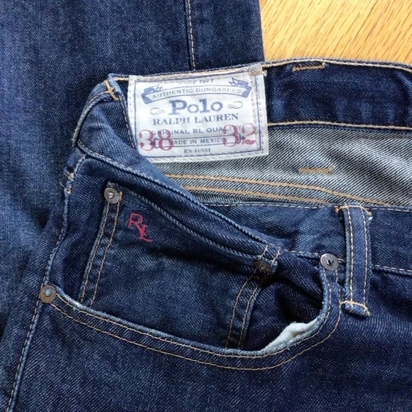 MENS POLO RALPH LAUREN DK WASH JEANS SZ 38x32 - Picture 3 of 6